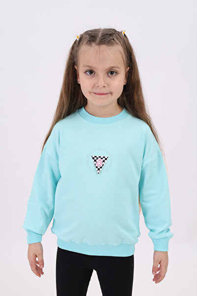 Toontoy Fete Relax Fit guler rotund Broderie cu umăr dezactivat cu imprimeu S...