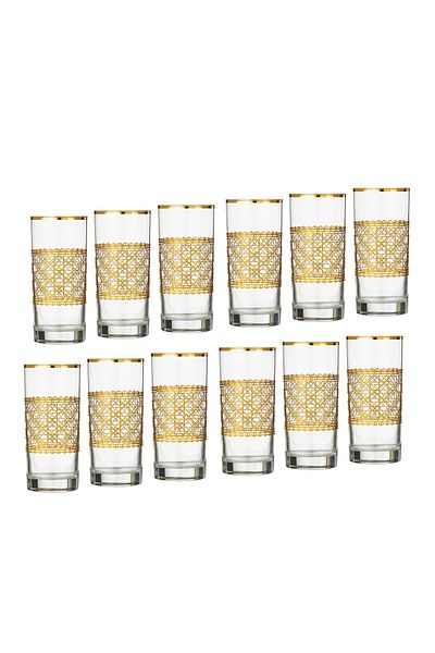 Dania 76-Piece Crystal Set Turkish Gold Laser Engraving