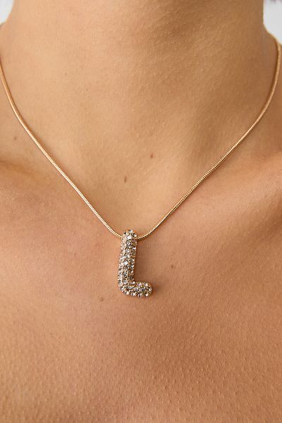 Stradivarius قلادة بأحرف حجرية لامعة