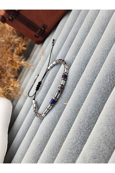 AURA Men's Bracelet - Natural Stone Hematite Stone