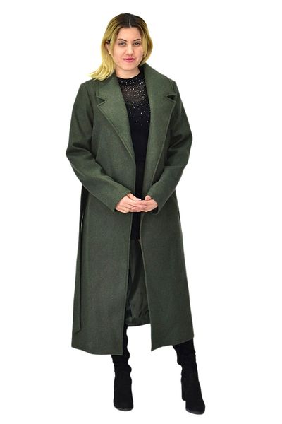 BAGLAN Women's Long Belted Cashew Coat Bgl-St04065