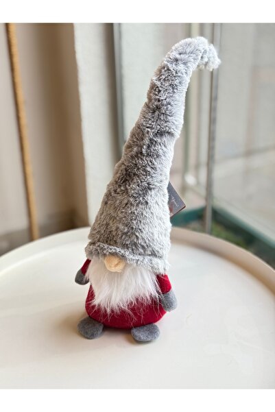 Candlebeedesign Kırmızı Gri Cüce Yılbaşı Süs Dekoratif Obje