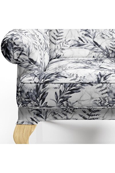 CANİLA Yaprak Desenli Dijital Baskılı Döşemelik Koltuk Kumaşı, Kırlent, Minder Kaplama. Döşeme Kumaşı