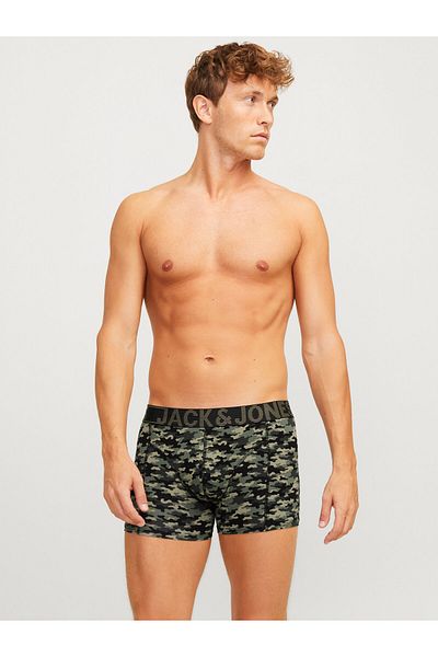 Jack & Jones Μικτό Χρώμα Καμουφλάζ Μαύρο Πακέτο 3 Boxers