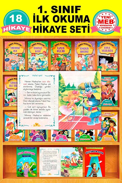 Damla Yayınevi 1. Sınıflar İçin Tavsiyeli Kolay Okuma Hikaye Kitapları Seti TAM 18 Kitap