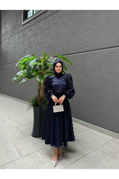 By Atelier Navy Blue Pompom Skirt Set