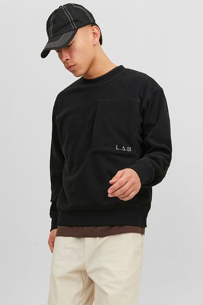 Jack & Jones Men's L.A.B. Embroidered Crew Neck Fleece Sweatshirt