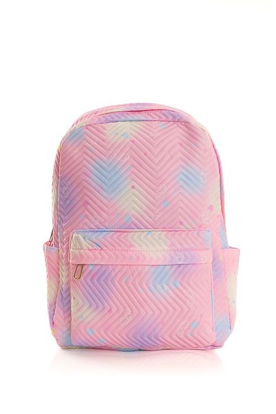 Ecrou 3 Pieces Zigzag Embossed Pink Dinner Bag, Pencil Case, Backpack
