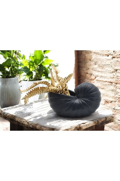 BASSDEKOR Beton negru - Vasă de melc
