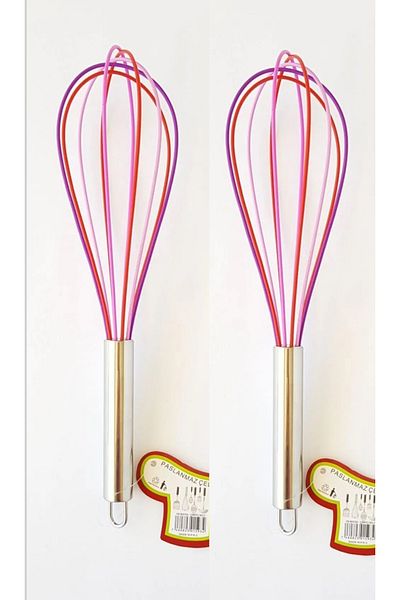 BAYSA Stainless Steel Handle Silicone Whisk 29cm Set of 2