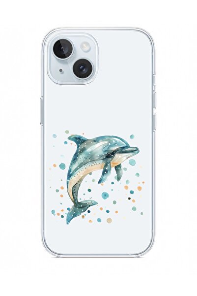 ZEYNOİLETİŞİM Apple İphone 15 Uyumlu Yunus Atlama  Desenli Silikon Kılıf
