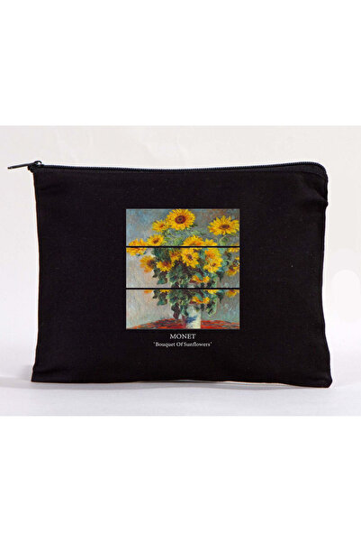 Boom town Monet Black Raw Tote Bag - Makeup Bag & Pen Holder Box