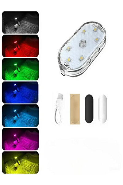 Mighty Araç ve Dolap İçi RGB Işık Şarjlı Dokunmatik LED Lamba Işık