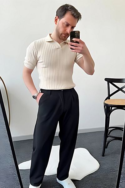 BayBayan Ανδρικό παντελόνι γυμνασίου από ύφασμα Lycra Casual μήκους μέχρι τον αστράγαλο