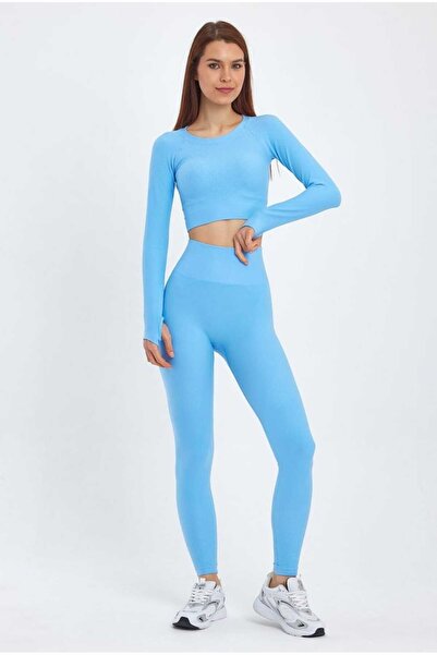 zyc Спортивний комплект з високою талією, безшовними лосинами з візерунком у вигляді сот і бюстгальтером з довгими рукавами