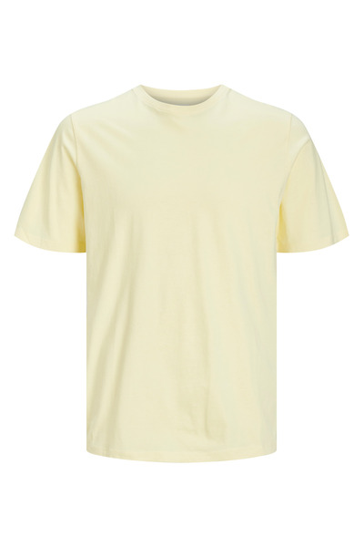 Jack & Jones Tricou pentru bărbați - Gât rotund, culoare crem, tricou Jjeorganıc Basic, Noos cu gâtul O
