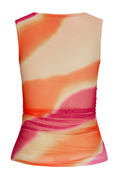 Jack & Jones Kadın Büzgülü Kolsuz Tül Bluz - Andrea