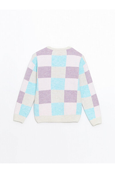 LC Waikiki Ecru Crew Neck Girls' Knitwear Sweater