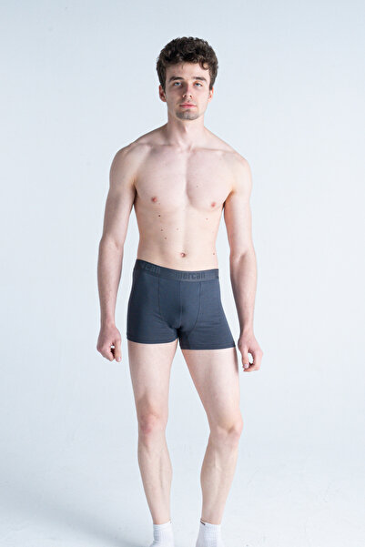 Mercan Men's Anthracite Ultra Comfortable Plain Lycra Boxer