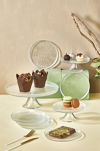 Lora Bianca Rexi 9 Piece Cake/Cake/Dessert Presentation Serving and Plate Set