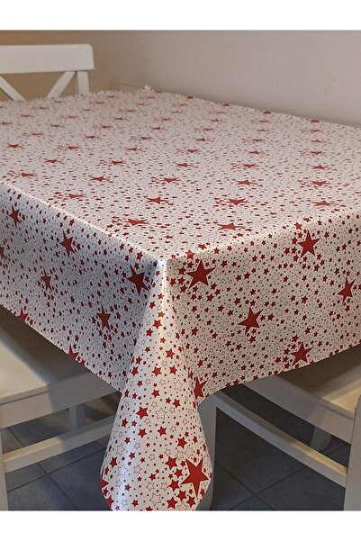 Başak Ev Tekstili Fiber Pvc Oilcloth - Patterned Erasable Tablecloth (Red)