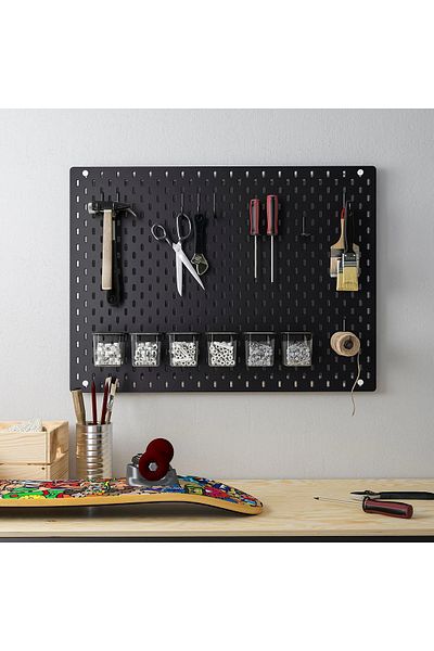 IKEA Skadis Black 76X56 cm Multi-Purpose Board Pegboard
