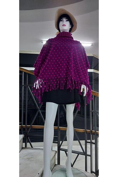 EREN STYLE Italian Bohemian Throat Wool Felt Poncho
