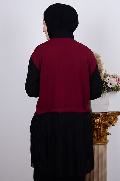 Armine 23kt448 Tunica de dama cu volane semi-feritata rosu Claret