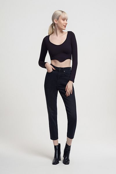 Loft 2034145 Mom Anthracite Women's Jeans