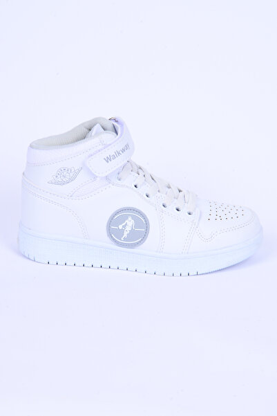 WALKWAY Sloga Hı F Deri Boğazlı Rahat Taban Beyaz Günlük Unisex Çocuk Spor Ay...