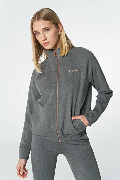 hummel 921653-2006 Gri Önü Fermuarlı Kadın Hırka