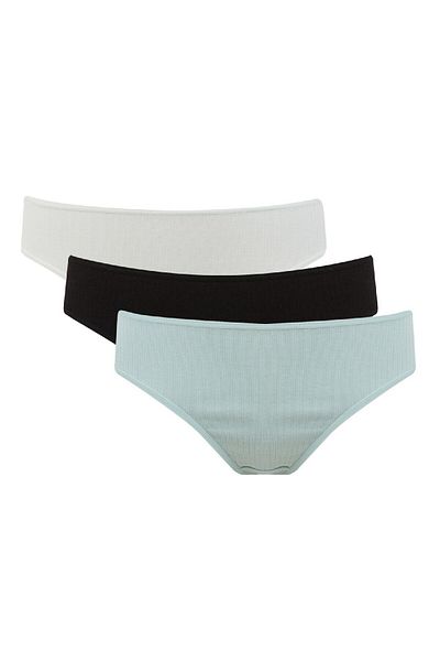 DeFacto Fall In Love Rib 3-teiliges Slip-Höschen D8670ax24wn