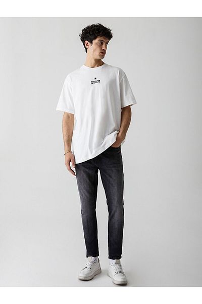 Ltb Λευκό μπλουζάκι Casual Cut με σύνθημα