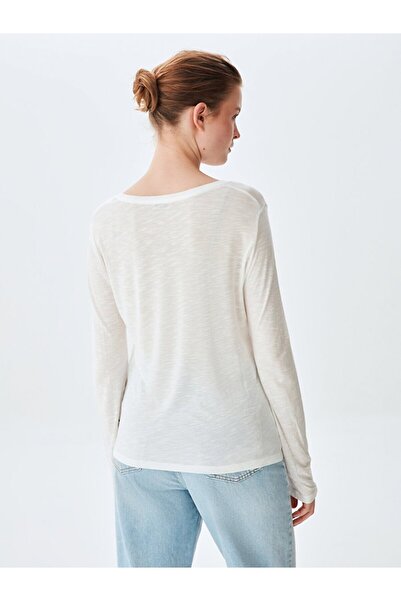 Ltb Hanorac subțire cu decolteu în V crem