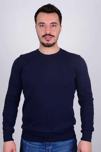 Cazador 3606 Navy Blue Crew Neck Men's Sweater