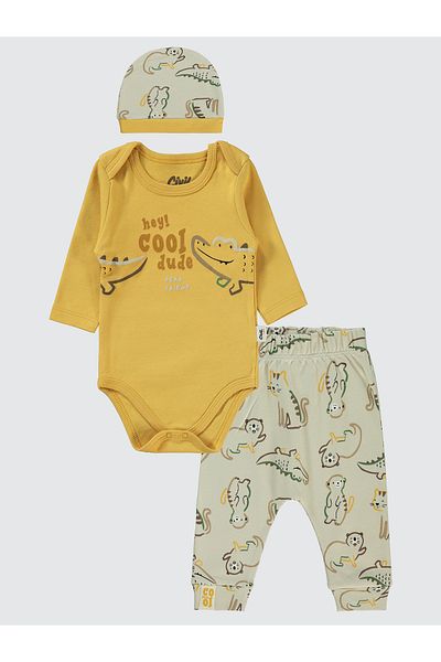 Civil Baby 6-18 Months Baby Boy Mustard 3 Piece Set