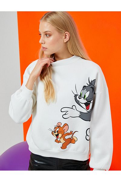 Koton Women's Ecru Sweatshirt 3WAL10443IK
