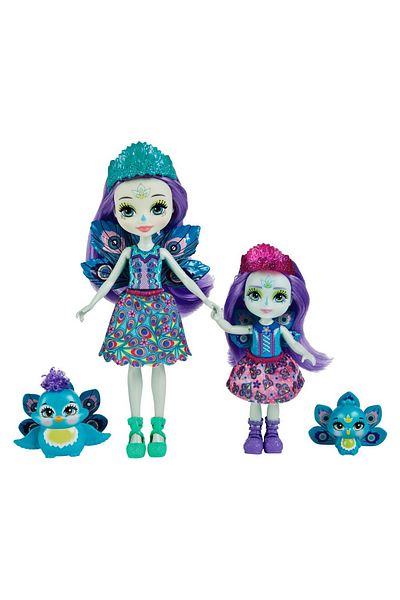 Enchantimals SET PAPUSI SURORI SI ANIMALUTELE LOR PATTER PEACOCK SI FLAP SI PIERA PEACOCK SI FEATHER