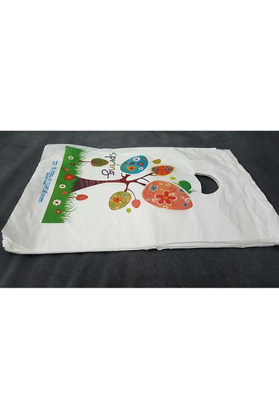 morlalem m 100 τμχ 26x38cm Τσάντα τσάντα δώρου, πολύχρωμη πλαστική συσκευασία με στάμπα λουλουδιών δέντρου
