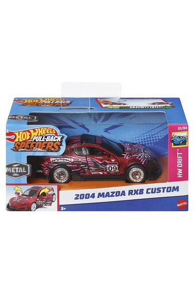 HOT WHEELS MASINUTA METALICA CU SISTEM PULL BACK MAZDA 2004 RX8 CUSTOM SCARA 1:43