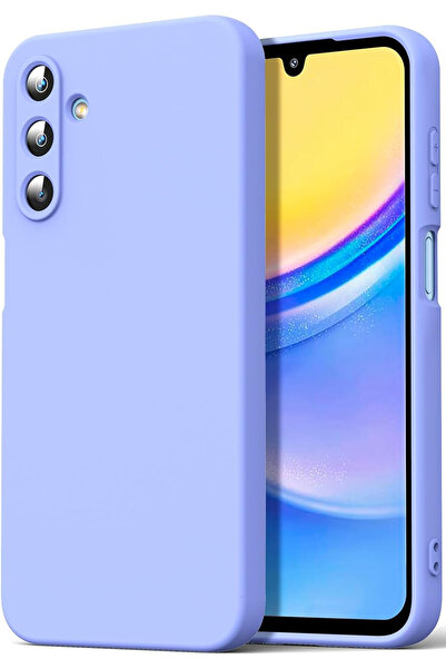 Fibaks Samsung Galaxy A15 Kılıf Kadife Lansman Soft Yumuşak Liquid Silikon Kamera Korumalı Kapak