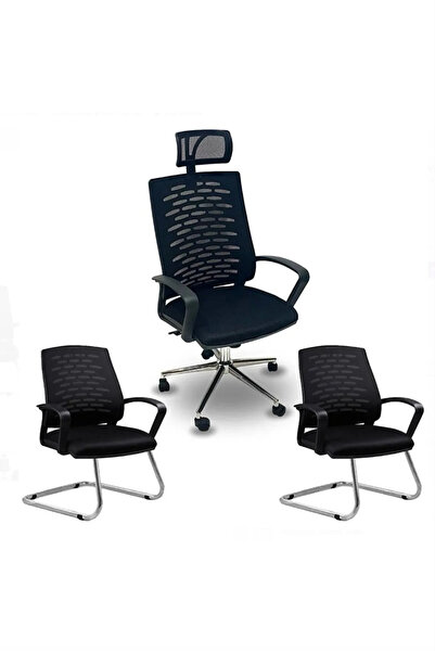 Özmen ofis mobilya FİLELİ SANDALYE SETİ ( 3 PARÇA)