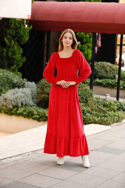 NFES TEKSTİL 145 cm Gimped Velvet Dress