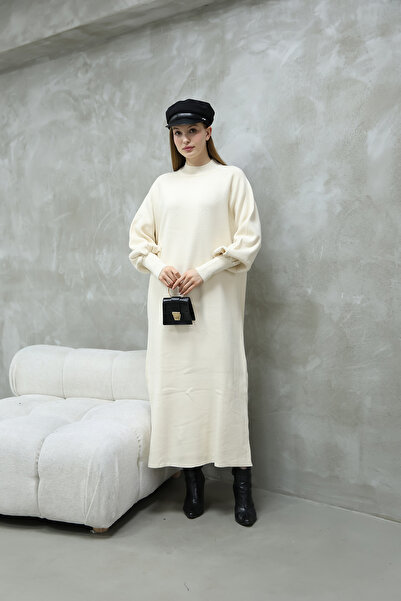 İKLİM LİFE ТРИКОТАЖНА РОКЛЯ С БАЛОН РЪКАВ