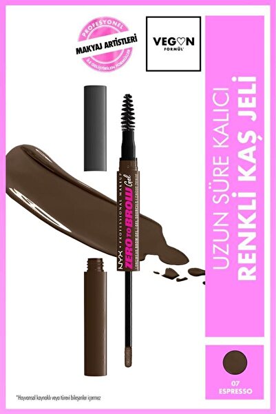 NYX Professional Makeup Zero to Brow Uzun Süre Kalıcı Kaş Jeli - Espresso