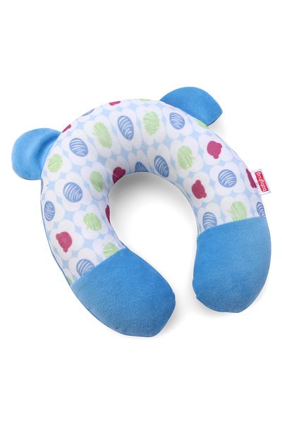 Babyhug وسادة دعم الرقبة على شكل حرف U - طبعة فواكه ودب، تصميم مريح