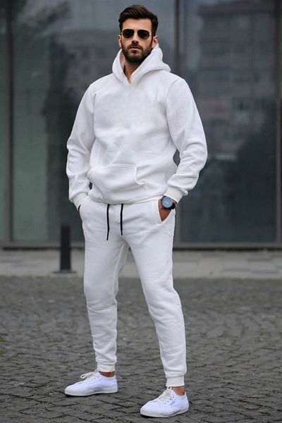 BayBayan Ανδρικό σετ χειμερινής φόρμας Oversize 3 Thread Raised