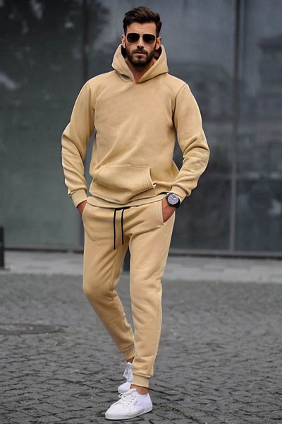 BayBayan Ανδρικό σετ χειμερινής φόρμας Oversize 3 Thread Raised