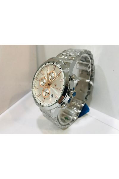DAVID GUNER Dg-8713Ga-A1 Men's Wrist Watch with Working Function Silver Color Stainless Steel Band.