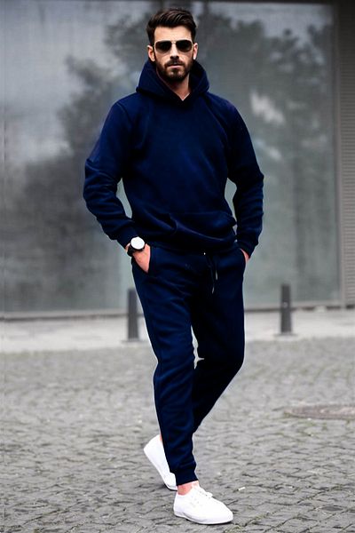BayBayan Ανδρικό σετ χειμερινής φόρμας Oversize 3 Thread Raised